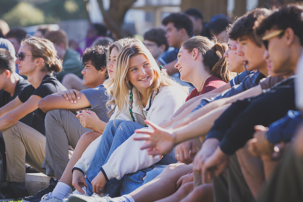 Students at an assembly