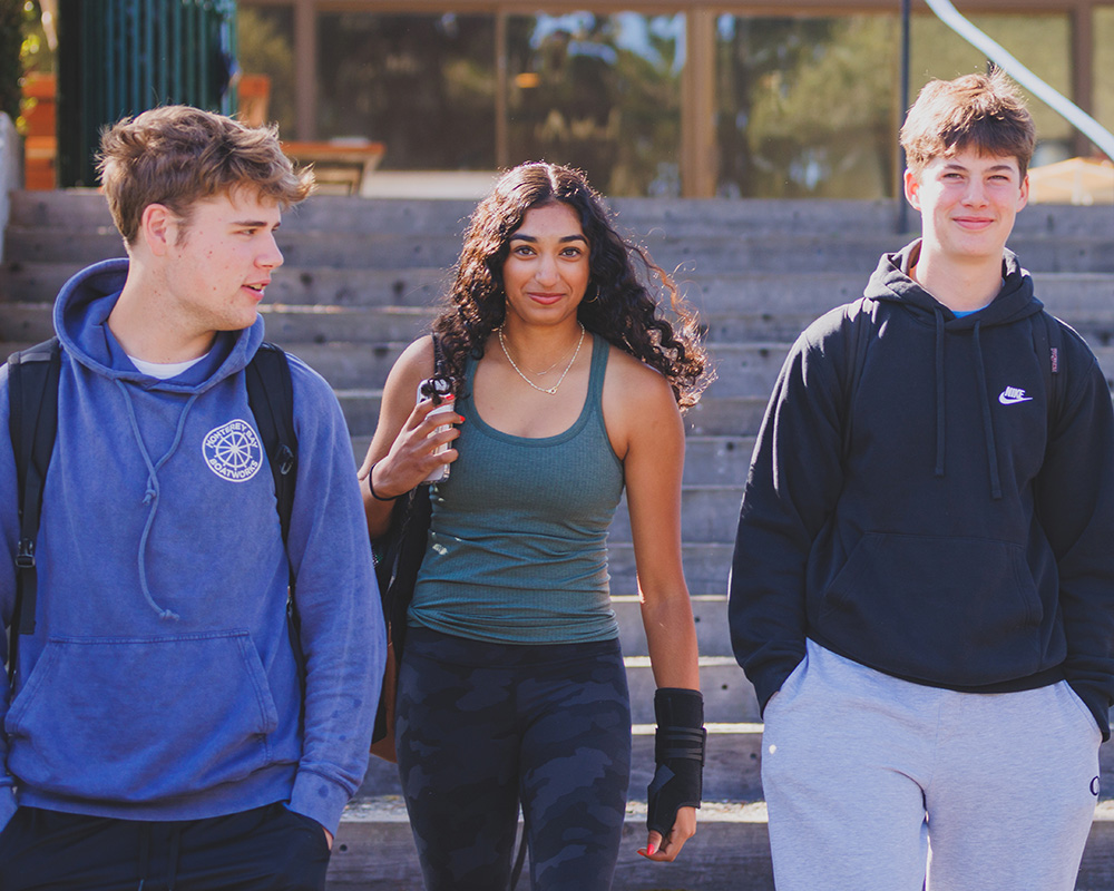 Students walking on campus